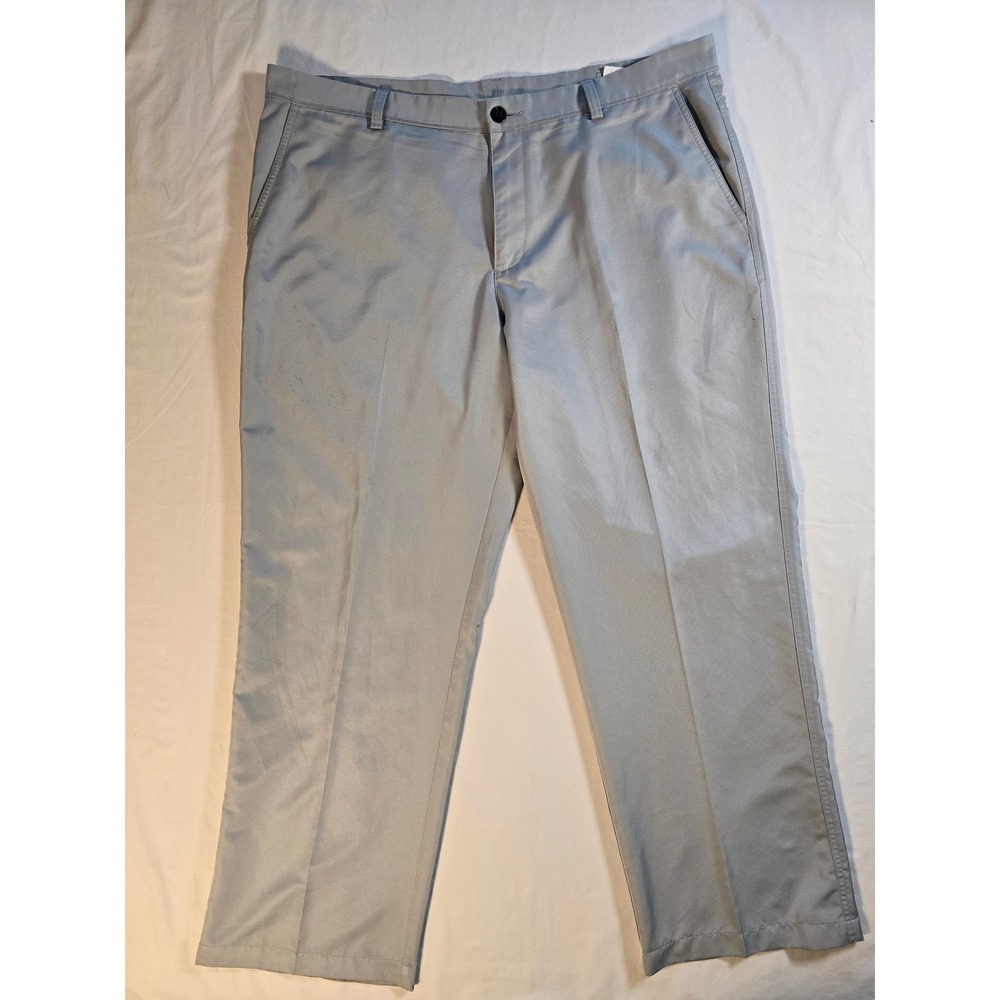 Adidas Climalite Golf Pants Mens 38x32 Gray Straight Flat Front Z68480